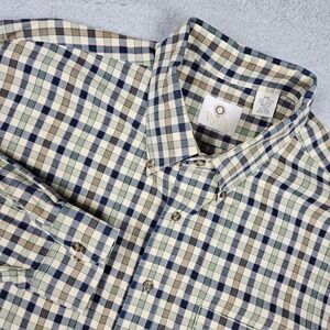 Viyella Mens XXL Multicolor Plaid Button Down Wool Blend Shirt Long Sleeve